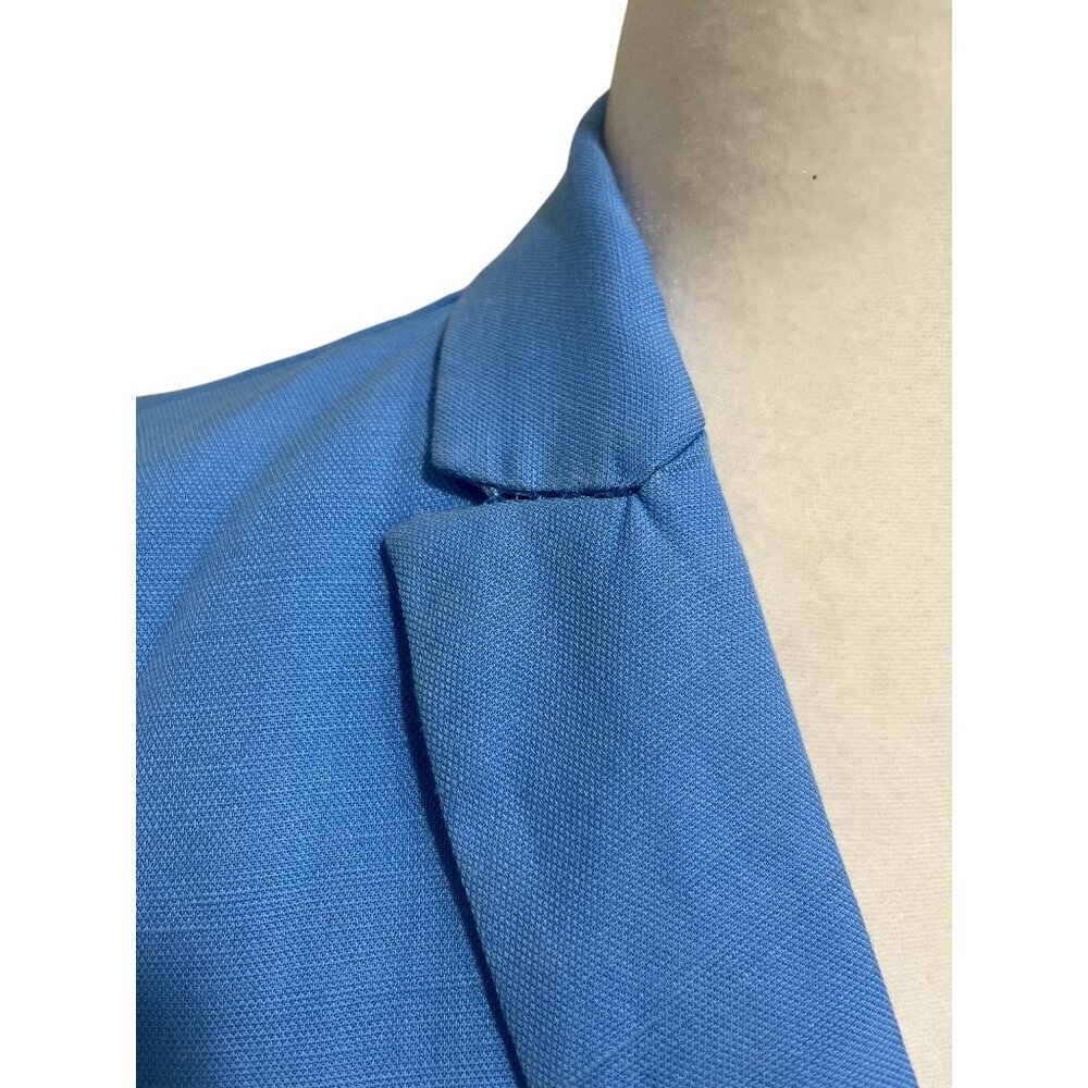 J. McLaughlin Womens Double-Breasted Blazer Size 2 Light Blue Linen Blend NEW - Picture 2 of 8